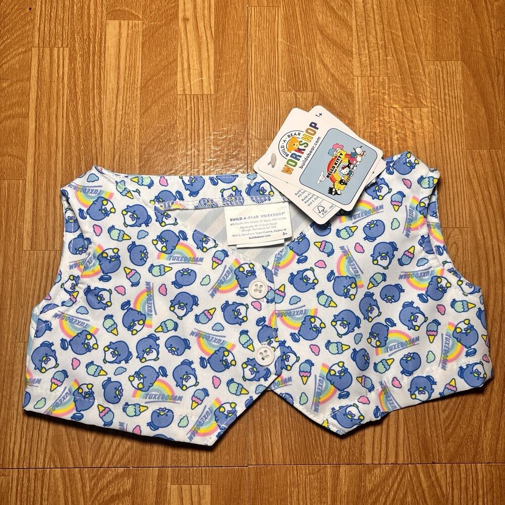 Build A Bear Tuxedosam Hello Kitty Sanrio Reversible Vest Outfit NWT